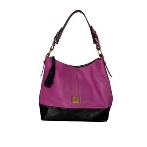 Dooney & Bourke Sophie Orchid Leather Hobo Bag Purple Leather XL Large Handbag